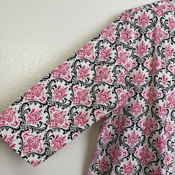 Trimdin Jacket Womens XS Pink Filagree Open Front Cotton Madison Collection - Picture 6 of 8